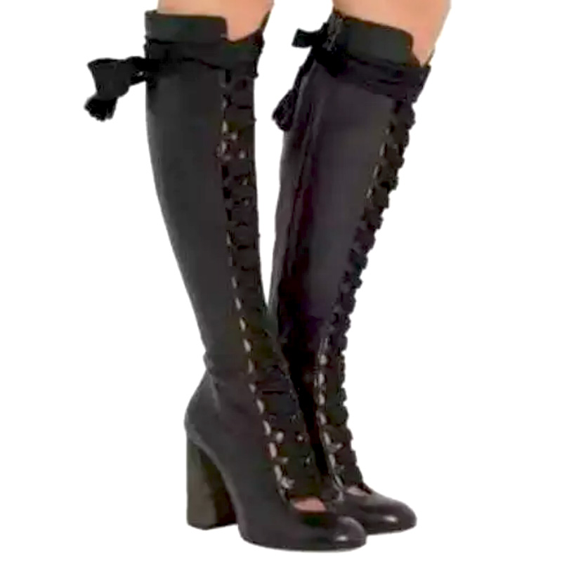 Bandage - Sepatu Boots Wanita Model Knight dengan