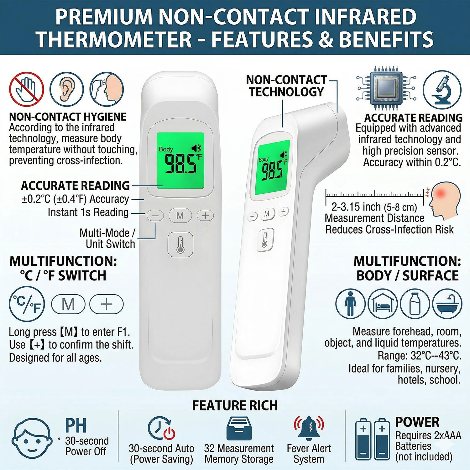 Termometer Dahi Inframerah Tan - Pulse Oximeter ulasan dan harga