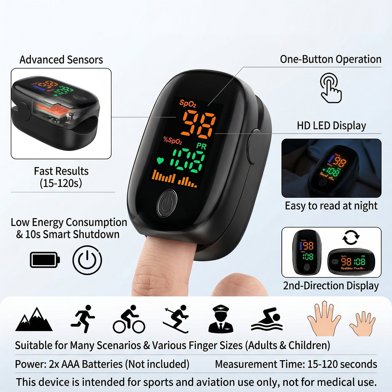 Termometer Dahi Inframerah Tan - Pulse Oximeter ulasan dan harga