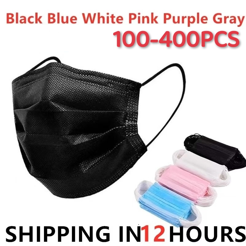 100-400pcs Masker Hitam Sekali - Surgical Mask ulasan dan harga